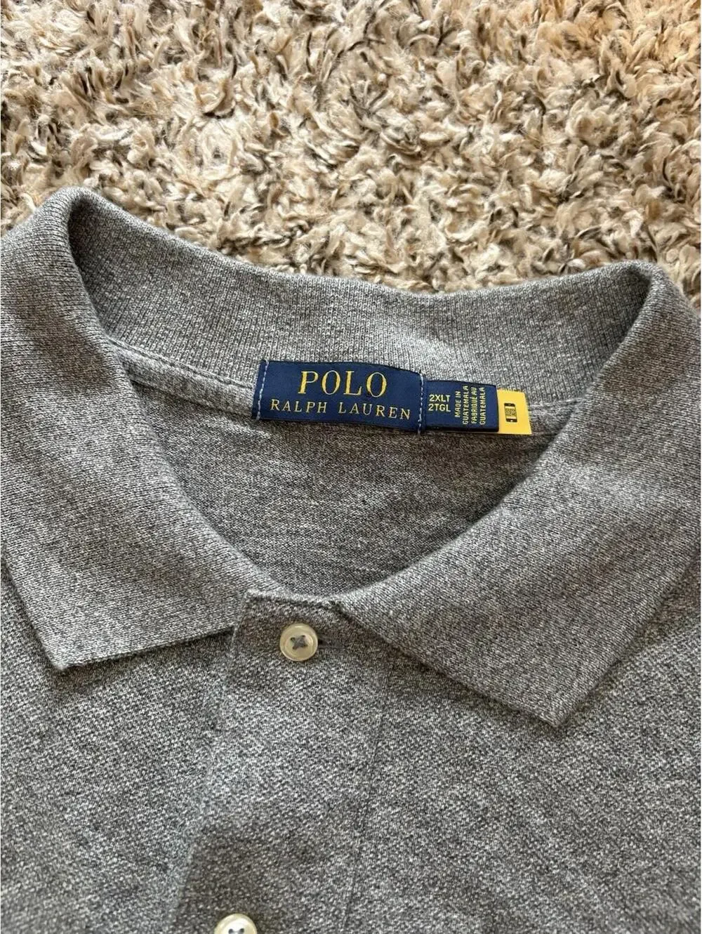 Polo Ralph Lauren Mens Custom Slim Fit Iconic Mesh Polo Shirt Gray 2XLT NWT $125